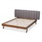 Baxton Studio Brita Grey Upholstered Walnut Finished Wood King Size Bed 157-9564 - alternate 3